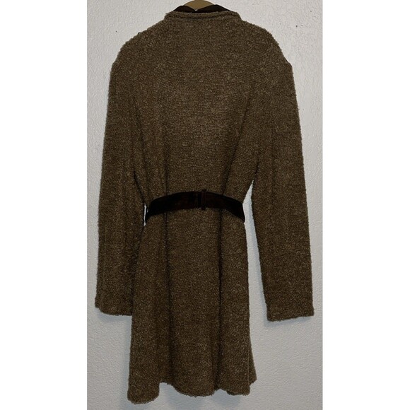 Fleur David Rodriguez Fuzzy Knitted Long Jacket Women Plus Sz 2X Brown - Picture 8 of 11